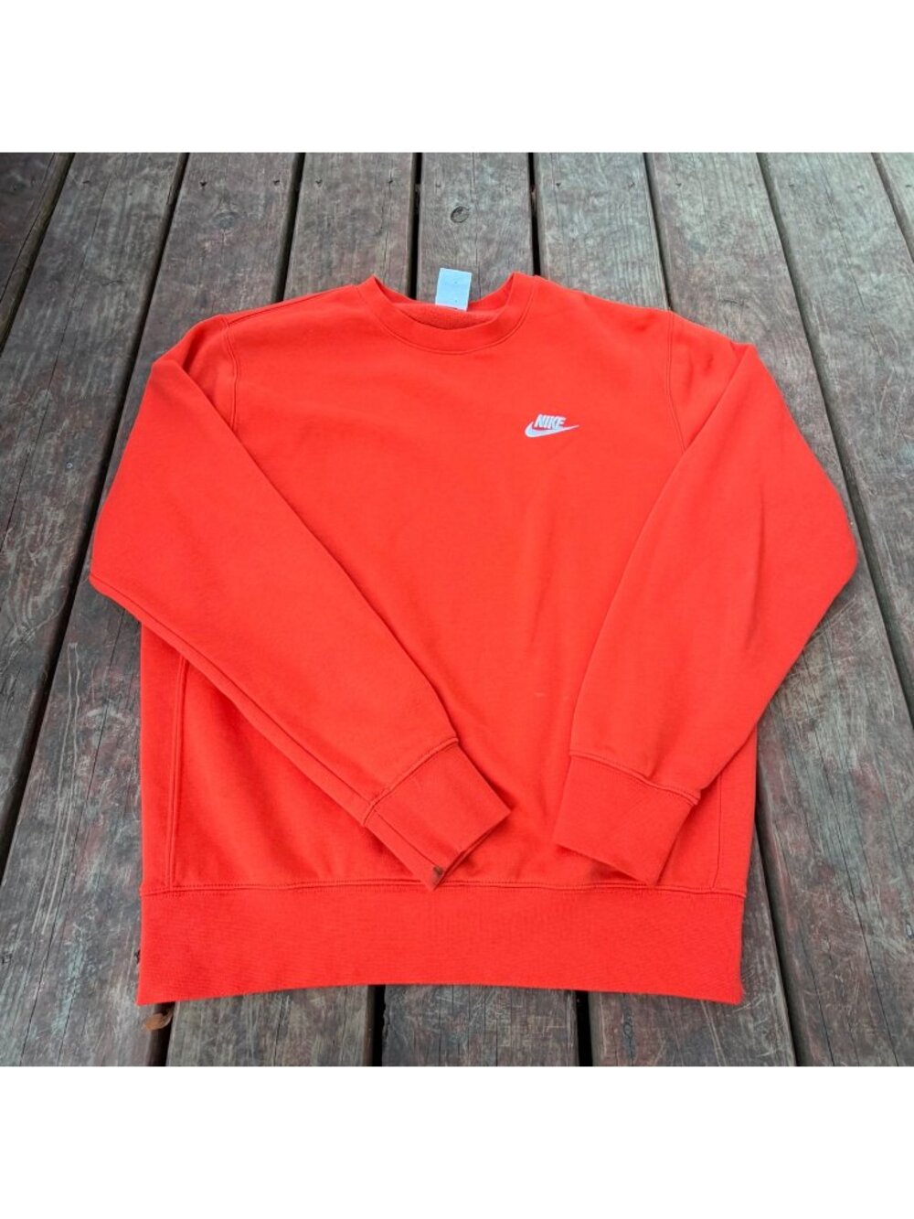 Nike Crewneck Sweatshirt Small Orange Cotton Blend Embroidered Logo
